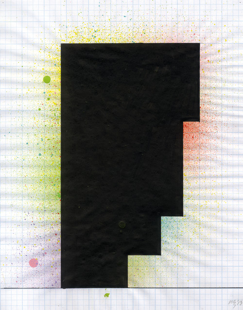 David Batchelor. Magic Hour Drawings, 2013. Spray paint, ink and paper on squared paper, 35.5 x 28 cm. Courtesy of the artist, Galeria Leme, São Paolo and Ingleby Gallery, Edinburgh.
