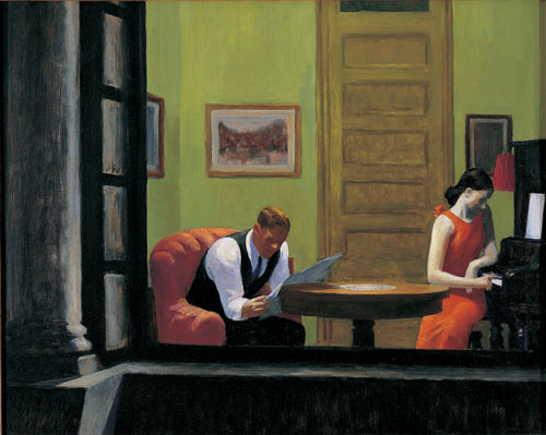 Edward Hopper. Room in New York, 1932. Oil on canvas, 74.4 x 93 cm. Sheldon Museum of Art, University of Nebraska – Lincoln, UNL-F.M. Hall Collection. © Sheldon Museum of Art.