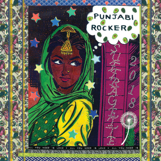 Chila Kumari Burman. Punjabi Rocker, 2018. Design for suffragette handkerchief for the London College of Fashion exhibition Motive / Motif, to mark Women’s Suffrage and the passing of the 1918 Representation of the People Act. Here East, Queen Elizabeth Olympic Park, London, 22 July 2018.