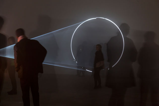 Anthony McCall. Line Describing a Cone, 1973. Courtesy Julia Stoschek Foundation e. V. and Sprüth Magers. Installation view at KW Institute for Contemporary Art, 2017. Photograph: Frank Sperling.