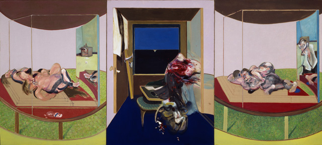Francis Bacon. Triptych, 1967. Oil on canvas, each: 198 x 147.5 cm. Hirshhorn Museum and Sculpture Garden. Smithsonian Institution Gift of the Joseph H. Hirshhorn Foundation, 1972. © The Estate of Francis Bacon. All Rights Reserved. DACS 2016. Courtesy of Hirshhorn Museum and Sculpture Garden, Smithsonian Institution, Washington, D.C. Photograph: Lee Stalsworth
