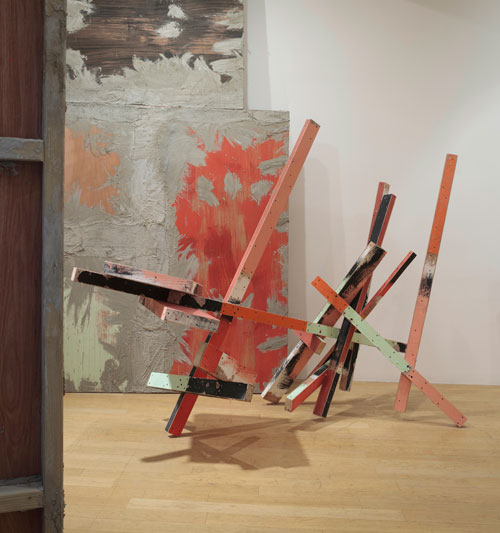 Phyllida Barlow. Untitled: caro, 2015. Timber, plywood, filler, paint, 360 x 480 x 270 cm. Installation view. Courtesy the artist and Hauser & Wirth. Photograph: Ruth Clark.