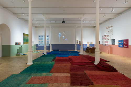 Yto Barrada. Faux Guide at Pace Gallery London. Installation view (1). Photograph: © Yto Barrada, Courtesy Pace London.