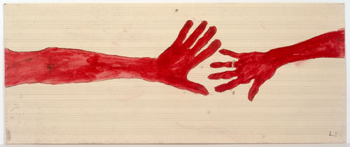 Louise Bourgeois. 10 am Is When You Come To Me, 2006 (detail). Etching, watercolour, pencil, gouache on paper, 20 pages, each approximately 37.1 x 89.5 cm. Photograph: Christopher Burke, © The Easton Foundation/Licensed by DACS.