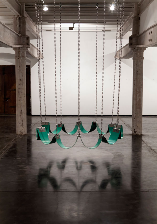 Neha Choksi and Rachelle Rojany Swing for friends (used in Faith in friction), 2017. Silicon rubber and stainless steel. Unique prop. Photograph: Choksi.