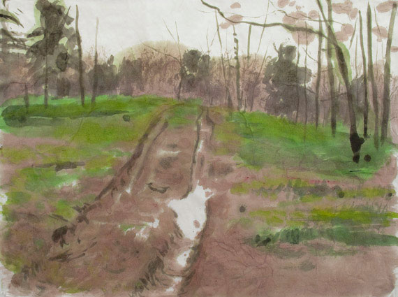 Enrique Martinez Celaya. <em>The Road</em>, 
        2010. Watercolour on paper, 63.5 x 85.09 cm 
        (22 x 33.5 in).