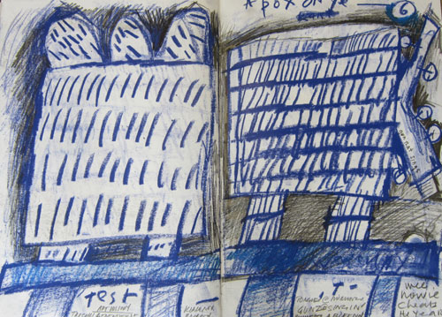Doug Cocker: sketchbook pages (1). Photograph: Janet McKenzie.