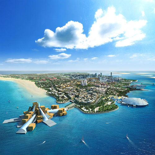 Saadiyat Cultural District (aerial view). Courtesy Zayed National Museum.