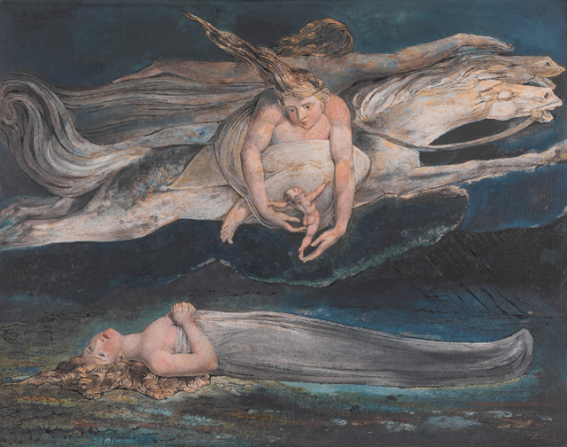William Blake. Pity, c1795. Colour print, ink and watercolour on paper, 42.5 x 53.9 cm. Tate. Presented by W. Graham Robertson 1939. Photograph © Tate 2016.