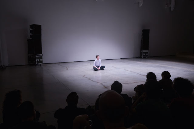 Mette Edvardsen performing No Title at Live Arts Week III, Xing (Bologna), 2014. Photograph: Massimiliano Donati.