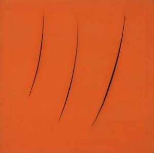 Lucio Fontana, Spatial Concept, Expectation, 1959. Oil on canvas with slashes, 90.8 x 90.8 cm. Olnick Spanu Collection, New York. © Fondazione Lucio Fontana, Bilbao, 2019.