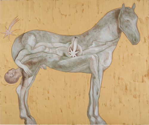Francesco Clemente. Chasing the star, 2012. Pigments on linen, 198.1 x 236.2 cm / (78 x 93 in).