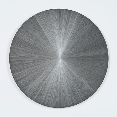 Michelle Grabner. Untitled, 2014. Silverpoint and gesso on panel 36 x 36 x 1 1/4 in.