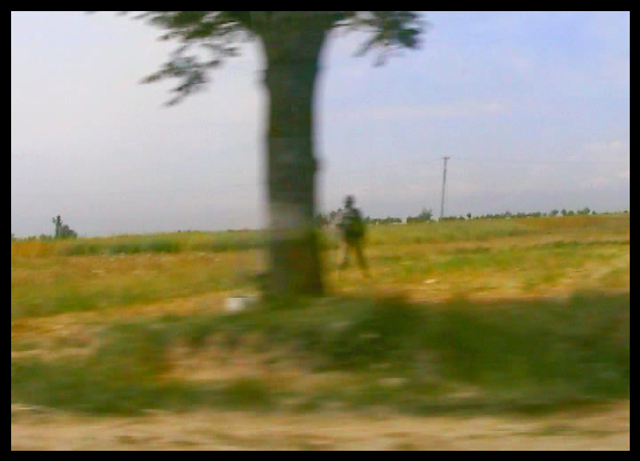 Shilpa Gupta. National highway No 1 – 6 mins 28 seconds en route Srinagar to a picnic in Gulmarg, Kashmir, 2005–06. Single channel video with audio, 6 min 28 sec loop.