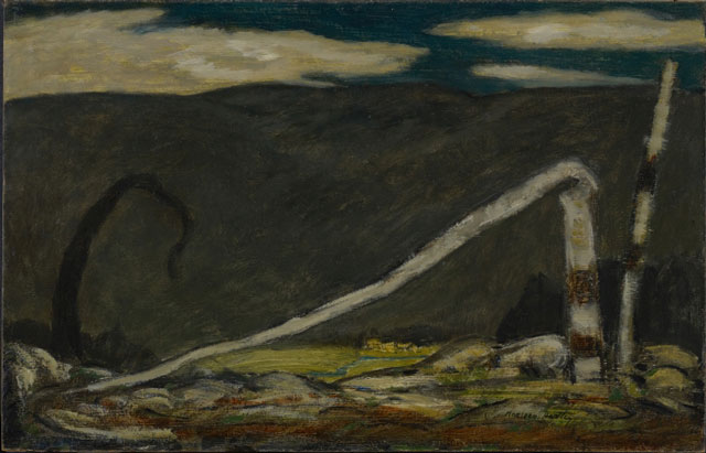 Marsden Hartley. Desertion, 1910. Oil on commercially prepared paperboard (academy board), 14 1⁄4 x 22 1/8 in (36.2 x 56.2 cm). Colby College Museum of Art, Waterville, Gift of the Alex Katz Foundation.