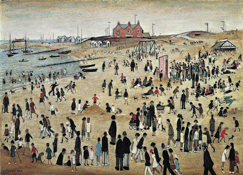 LS Lowry. July, The Seaside, 1943. 66.7 x 92.7 cm. Arts Council Collection. © The Estate of LS Lowry.