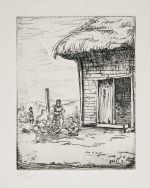 Japanese Farmhouse (also known as Tomimoto’s
Village, Ando), etching, Bernard Leach, 1912. © Courtesy of the Bernard Leach Estate. From the
collections of the Crafts Study Centre, University for
the Creative Arts.
