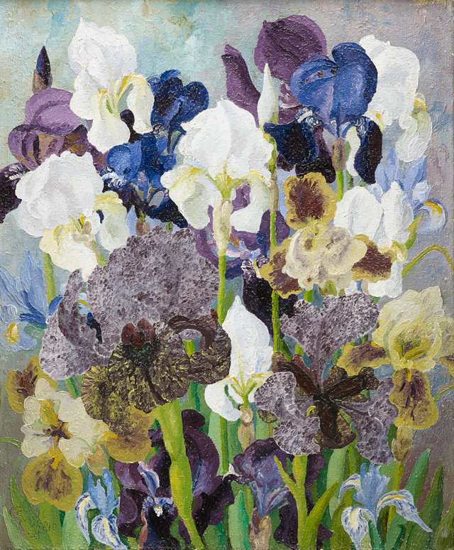 Cedric Morris. May Flowering Irises No. 2, 1935. Oil on canvas. © Philip Mould & Company. Courtesy the Cedric Morris Estate.