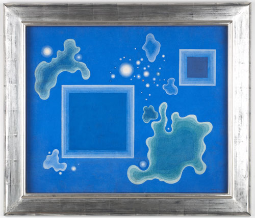 Herbert Bayer. Blau 1926 / II, 1926. Gouache on paper on cardboard, 51 x 62 cm. Mumok - Museum of Modern Art Foundation Ludwig Vienna. Photograph: mumok. © Bildrecht Wien, 2014.