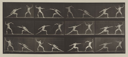 Eadweard Muybridge. Fencing. (Movements. Male). Plate 349, 1887. Corcoran Gallery of Art, Washington, D.C., Museum Purchase, 87.7.334.