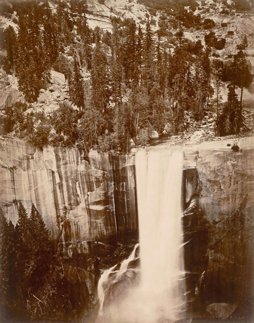 Eadweard Muybridge. Pi-Wi-Ack. Valley of the Yosemite. (Shower of Stars) “Vernal Fall.” 400 Feet Fall. No. 29, 1872. San Francisco Museum of Modern Art. Accessions Committee Fund and gift of Jeffrey Fraenkel and Frish Brandt.