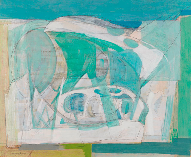 Wilhelmina Barns-Graham. Upper Glacier, 1950. Oil on canvas, 39.4 x 62.9 cm. British Council collection. Purchased from the artist 1950. © The Barns-Graham Charitable Trust.