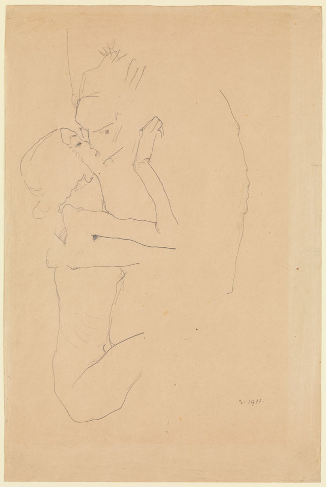 Egon Schiele. The Kiss, 1911. Graphite on paper, 22 x 14 3/4 in (55.9 x 37.5 cm). The Metropolitan Museum of Art, Bequest of Scofield Thayer, 1982.