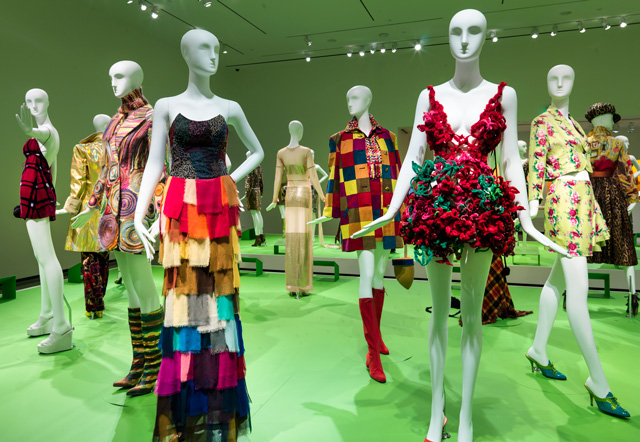 Installation view (1) of All of Everything: Todd Oldham Fashion, 8 April – 11 September 2016. Courtesy of the RISD Museum, Providence, RI.