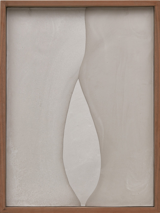 Anthony Pearson. Untitled (Plaster Positive), 2015. Pigmented hydrocal in walnut frame, 73 x 55.2 x 8.3 cm (28 3/4 x 21 3/4 x 3 1/4 in). Courtesy of the artist and Marianne Boesky Gallery, New York. © Anthony Pearson. Photograph: Lee Thompson.