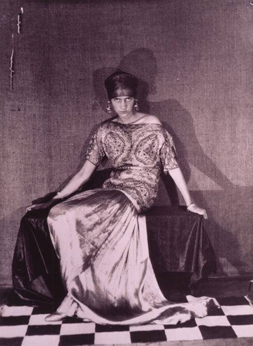 Peggy Guggenheim wearing a dress by Paul Poiret, 1923. Photograph by Man Ray © 2007 Artists Rights Society (ARS), New York / ADAGP, Paris © 2007 Man Ray Trust / Artists Rights Society (ARS), New York / ADAGP, Paris