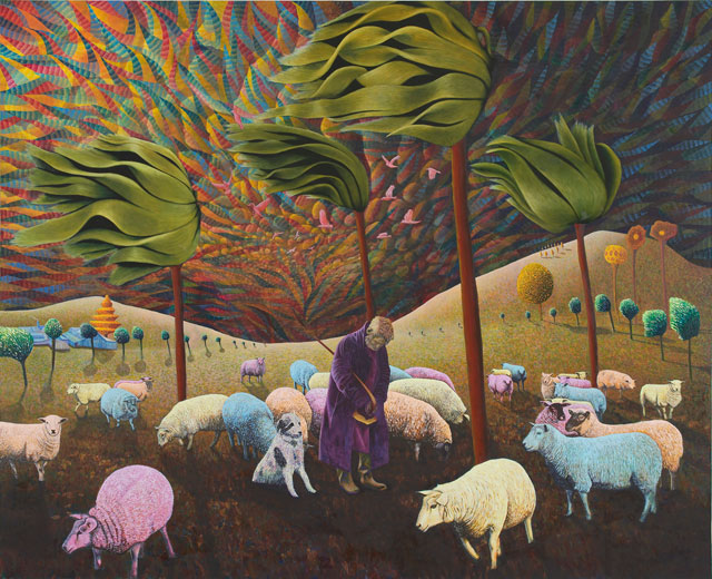 David Brian Smith. Great Expectations - A Windy Day, 2015. Oil on linen, 220 x 270 cm.
