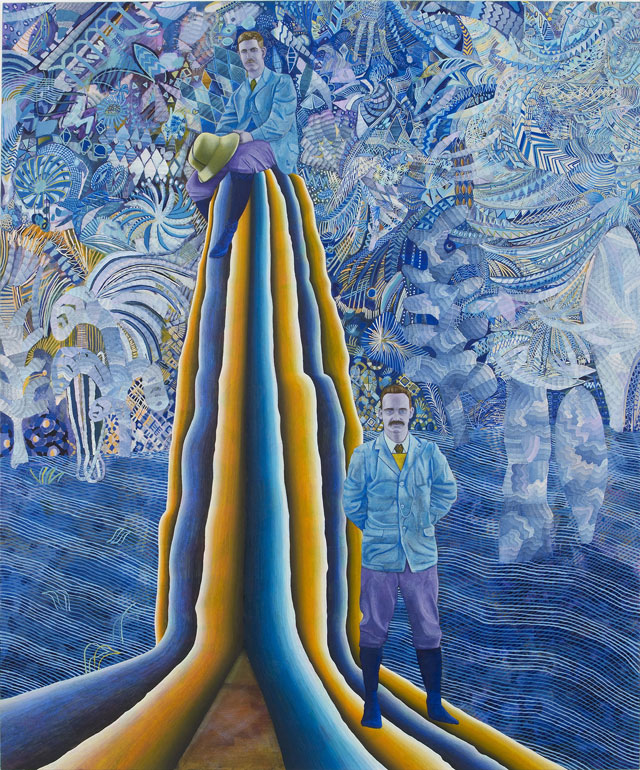 David Brian Smith. I'm In A Dancing Mood, 2012. Oil on herringbone linen, 180 × 150 cm.