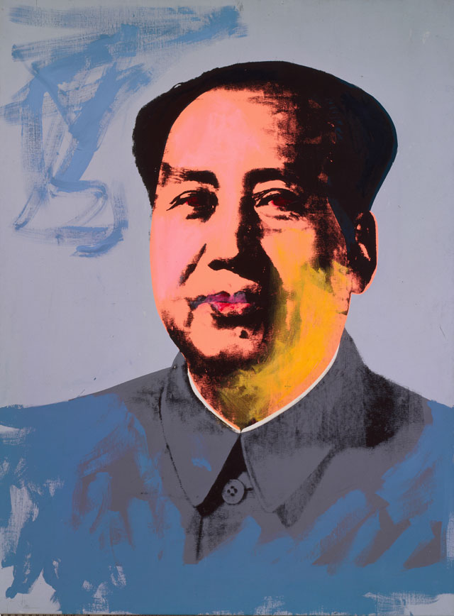 Andy Warhol. Mao, 1972. Acrylic and silkscreen ink on linen, 208.3 x 154.9 cm. The Andy Warhol Museum, Pittsburgh; Founding Collection, Contribution Dia Center for the Arts. © The Andy Warhol Foundation for the Visual Arts, Inc./ARS, New York. Licensed by Viscopy, Sydney.