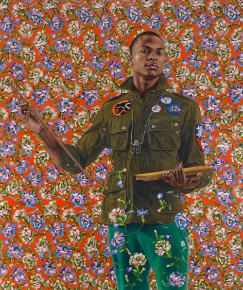 Kehinde Wiley. Anthony of Padua, 2013. Oil on canvas, 72 x 60 in (182.9 x 152.4 cm). Seattle Art Museum; Gift of the Contemporary Collectors Forum, 2013.8. © Kehinde Wiley. (Photograph: Max Yawney, courtesy of Roberts & Tilton, Culver City, California).